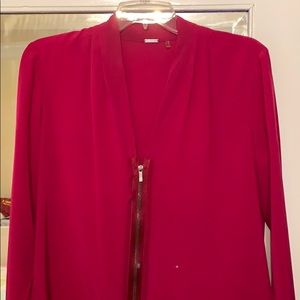 Blouse silk, beautiful front zipper